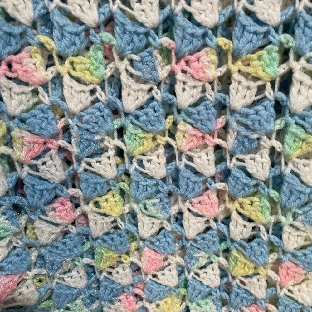 HANDMADE granny Crochet baby blanket multicolor knitted